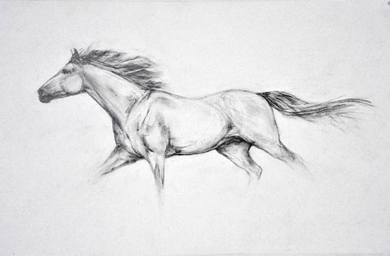 Running Thoroughbred (2012) Original Equestrian Art for sale