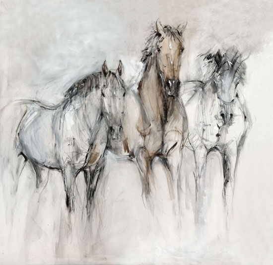 Contemporary equine study 3 horses fine art Equestrian Art giclee print ...